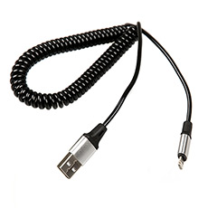 Spiral cable USB - Apple lightning 1.7m Dialog CI-0317S Black